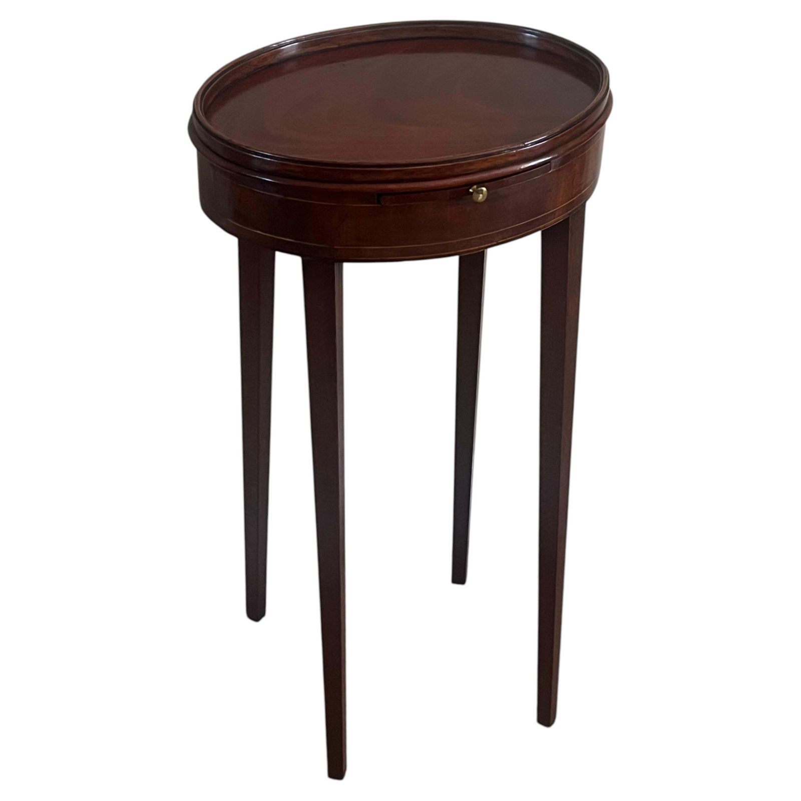 George III Sheraton Period Walnut Candle Stand With Gallery, English Circa 1775