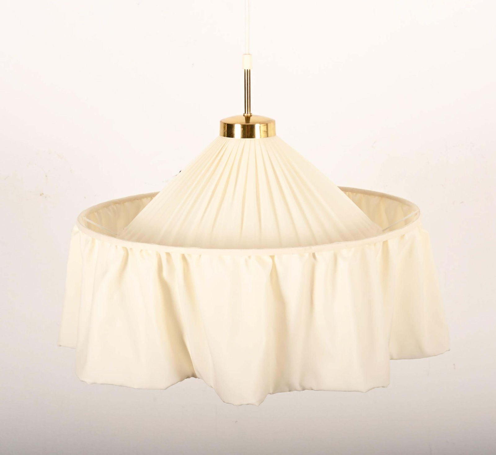 photo vintage Zeldzame Josef Frank crèmekleurige zijden hanglamp, ca. jaren 1950