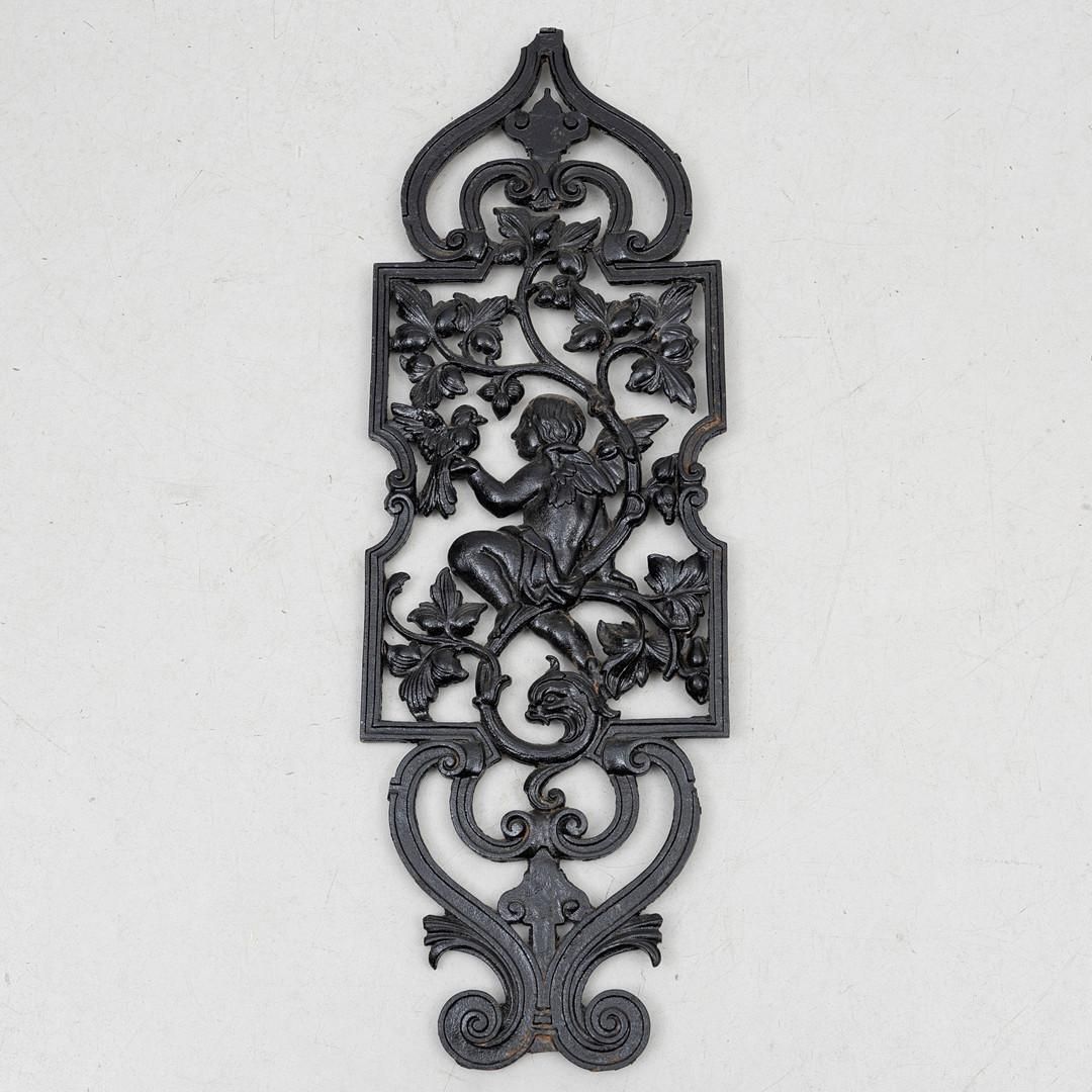 Cast Iron Wall Decoration Railing Element From Late 19th Century photo vintage