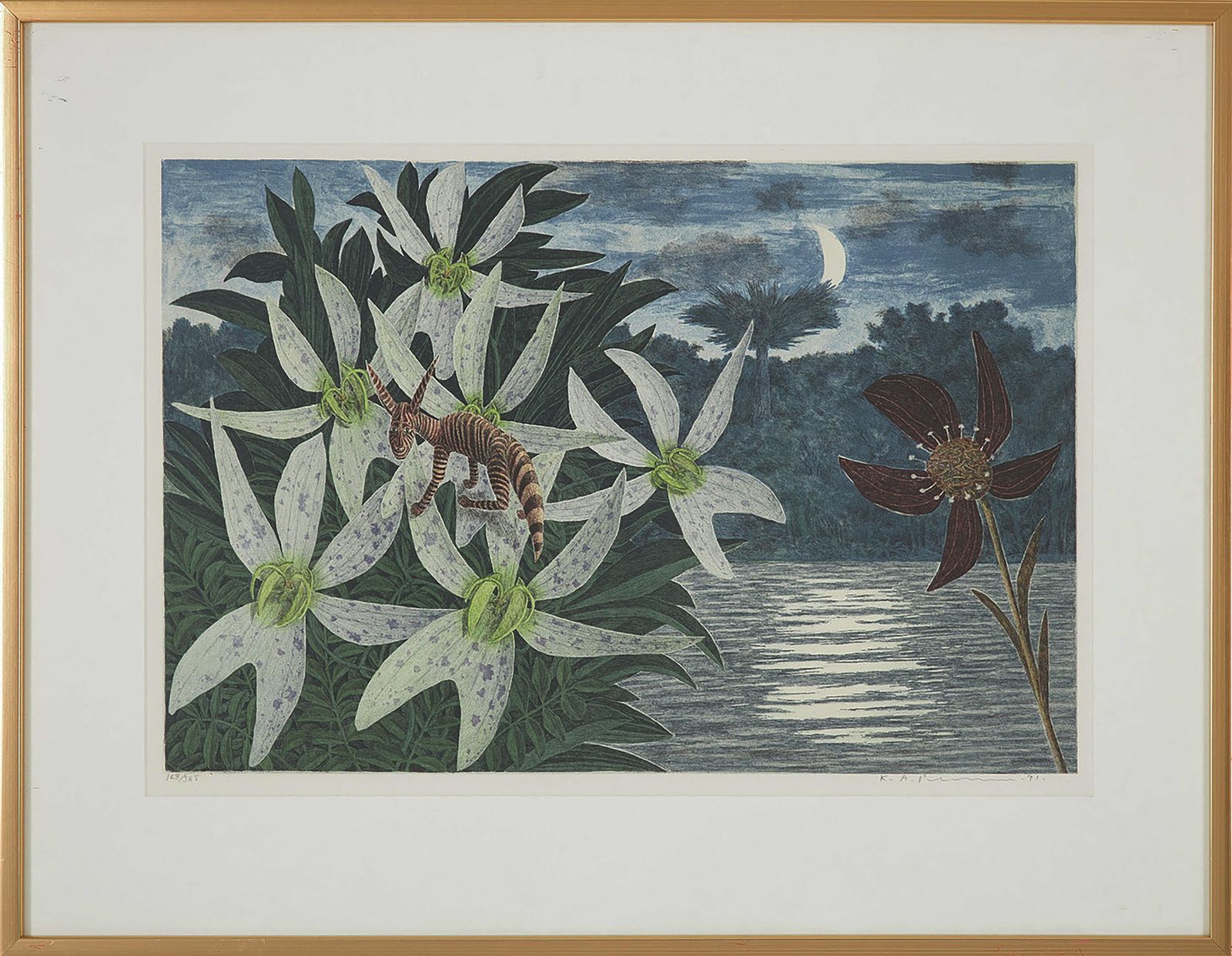 Karl Axel Pehrson – Compositie met planten en fantastische wezens, lithografie photo furniture