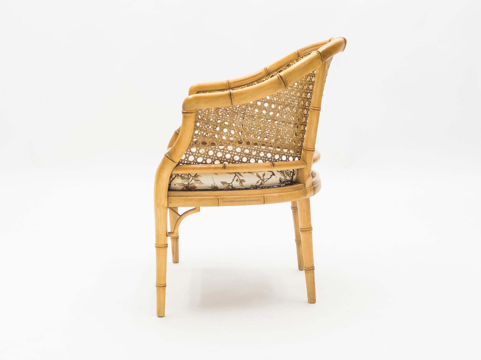 Fauteuils Mid-Century Modern Riviera française en bambou et cannage, années 1960 photo vintage