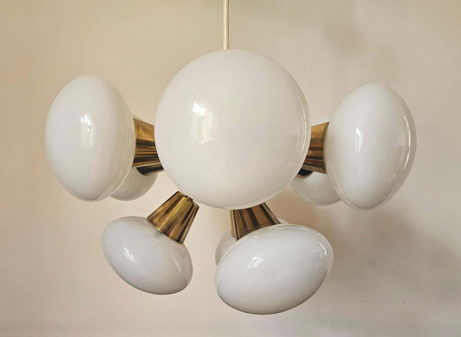 Zeldzame mid-century Sputnik-kroonluchter, Kamenický Šenov, jaren 1970 photo for sale