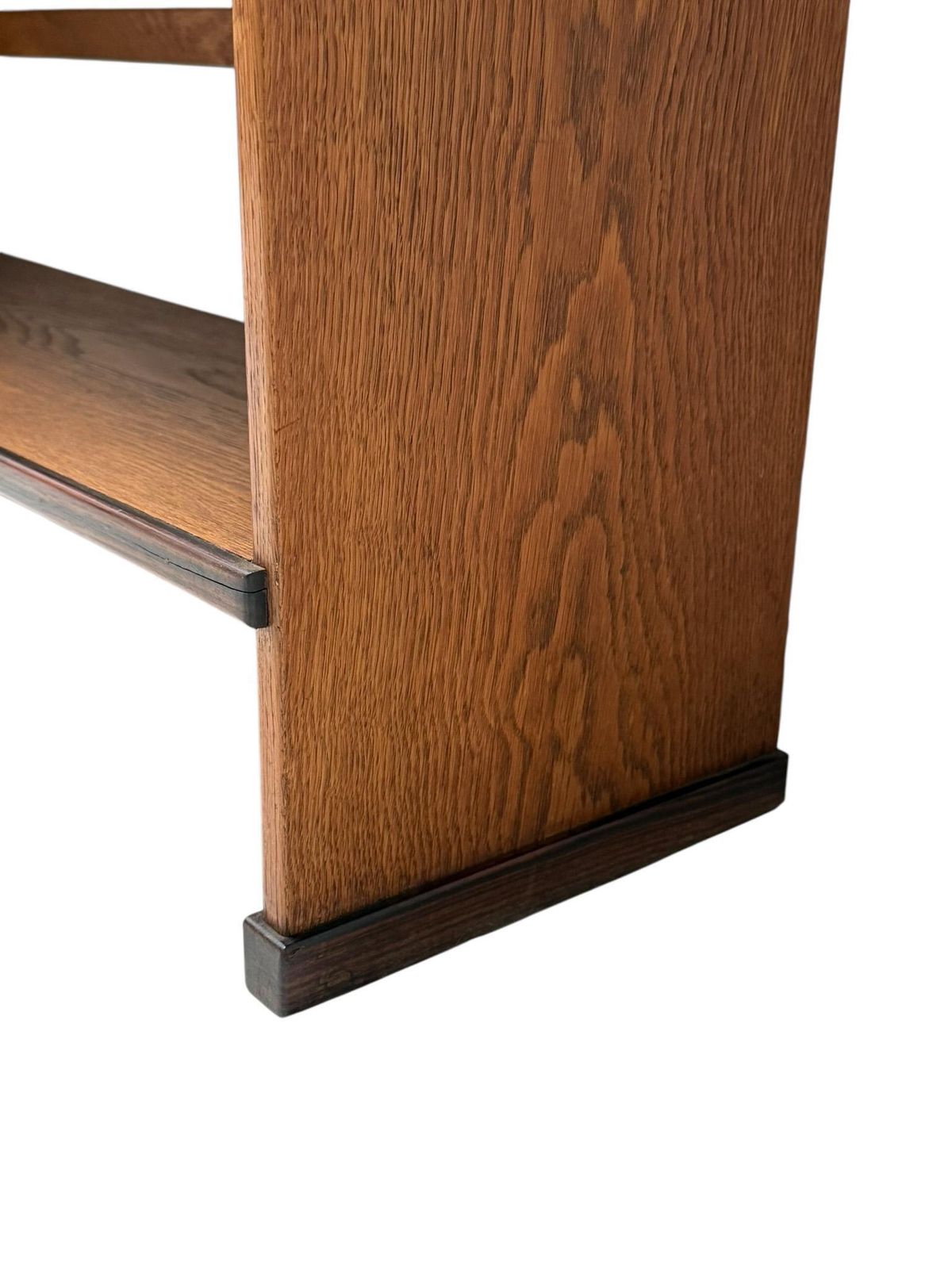3969.0 1920s Art Deco Open Bookcase By P.E.L. Izeren, Solid Oak & Ebony photo