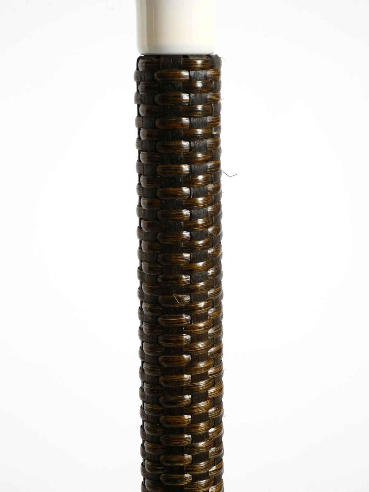 1191.0 Xxl 70s Pop Art Floor Lamp With A Dark Brown Wicker Frame And A Plexiglass Shade photo