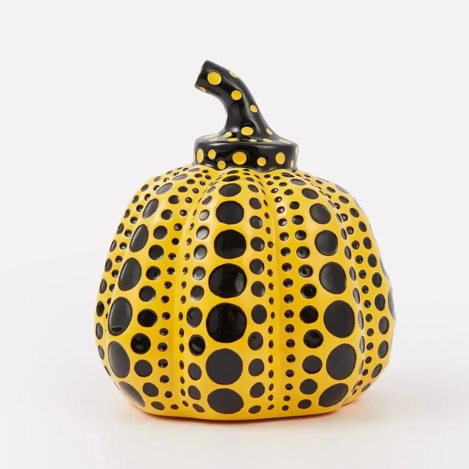 Mini citrouille en résine peinte à la main, édition limitée, Yayoi Kusama, jaune