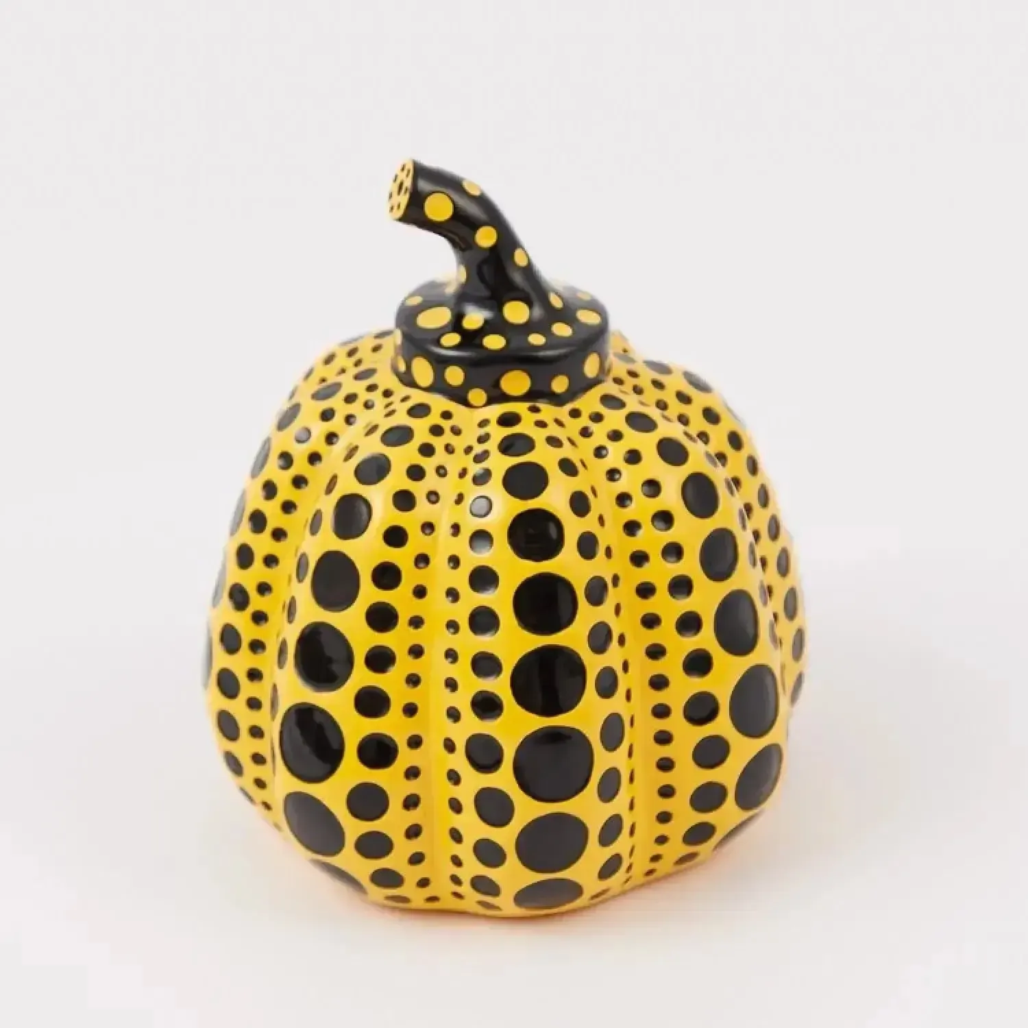 Yayoi Kusama Limited Edition Hand Painted Resin Mini Pumpkin Yellow photo for sale