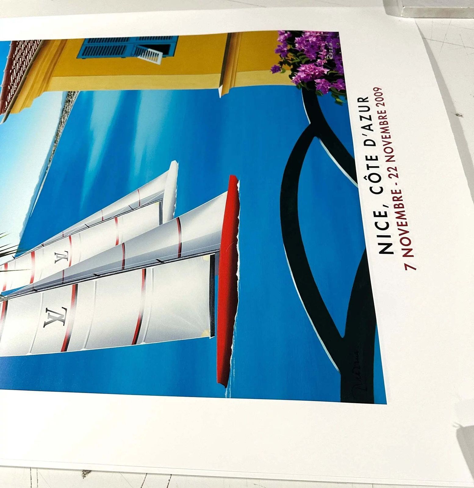 Razzia Louis Vuitton Trophy Nice 2009 handgesigneerde originele poster photo 1305.0