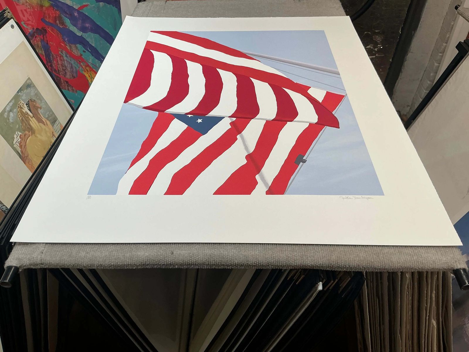 Sérigraphie Gretchen Dow Simpson, Flags, 1991, édition limitée signée photo vinterior