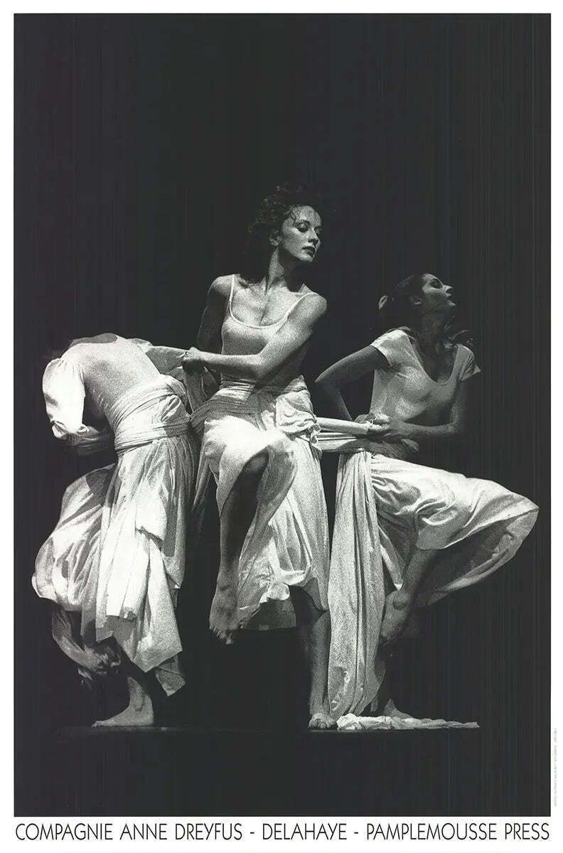 Original Carolyn Carlson Compagne Ann Dreyfus Black And White Art Poster
