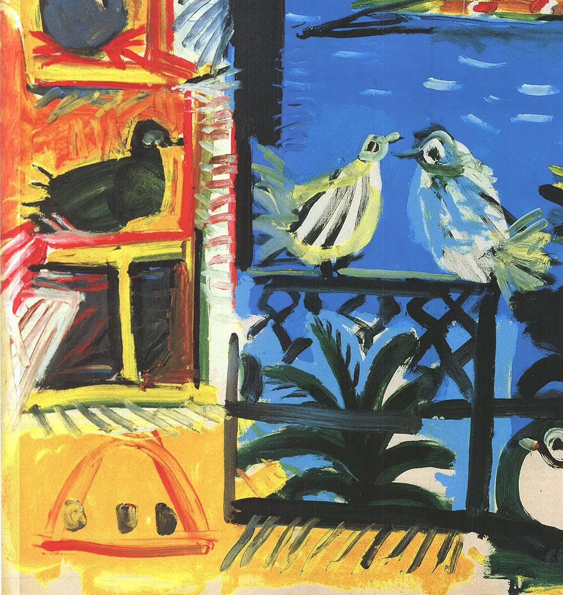 Original Pablo Picasso The Pigeons 1995 Offset Lithograph Art Poster photo for sale