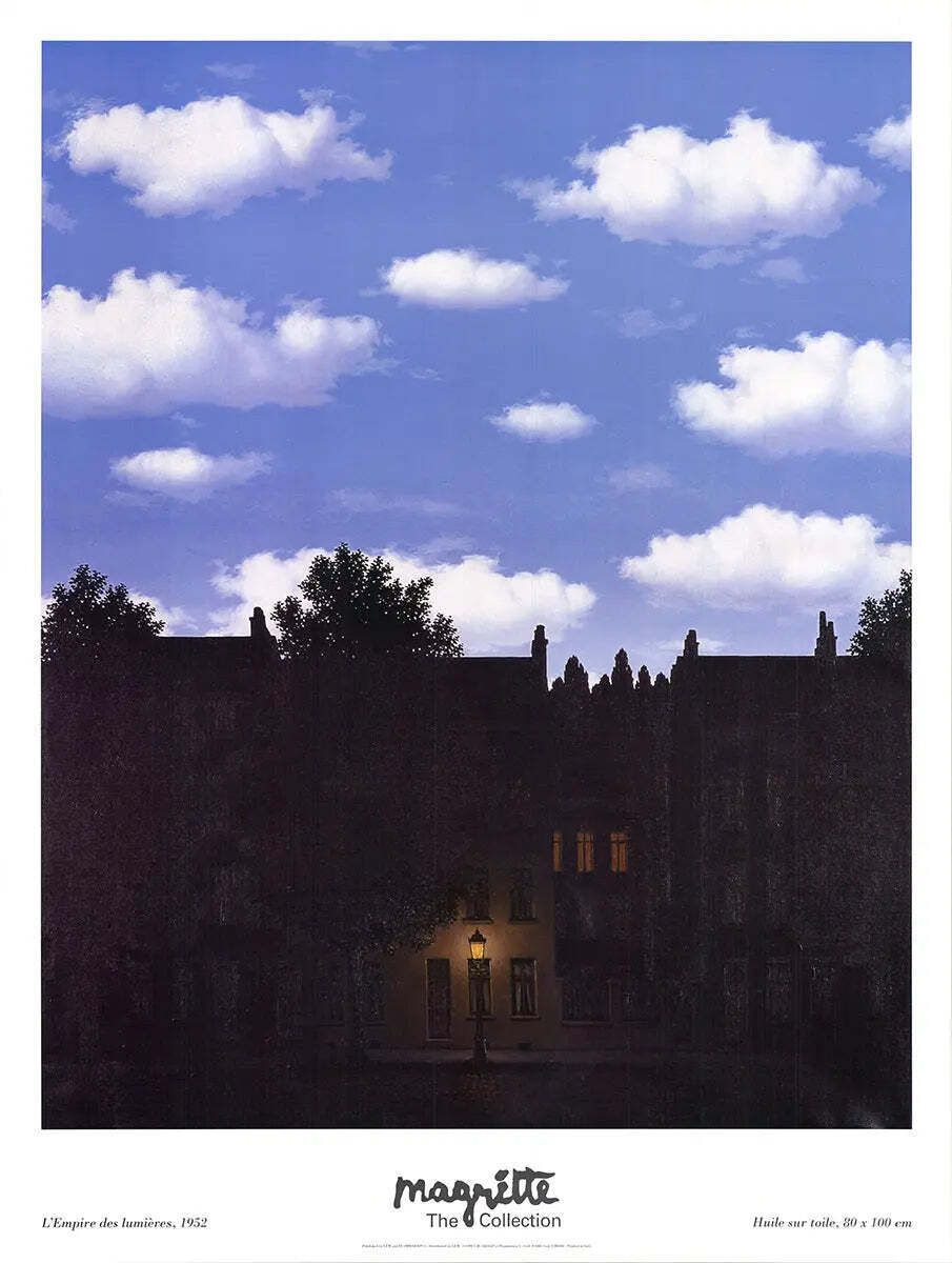 Rene Magritte L'empire Des Lumieres 1998 Geautoriseerde Offset Lithografie Poster