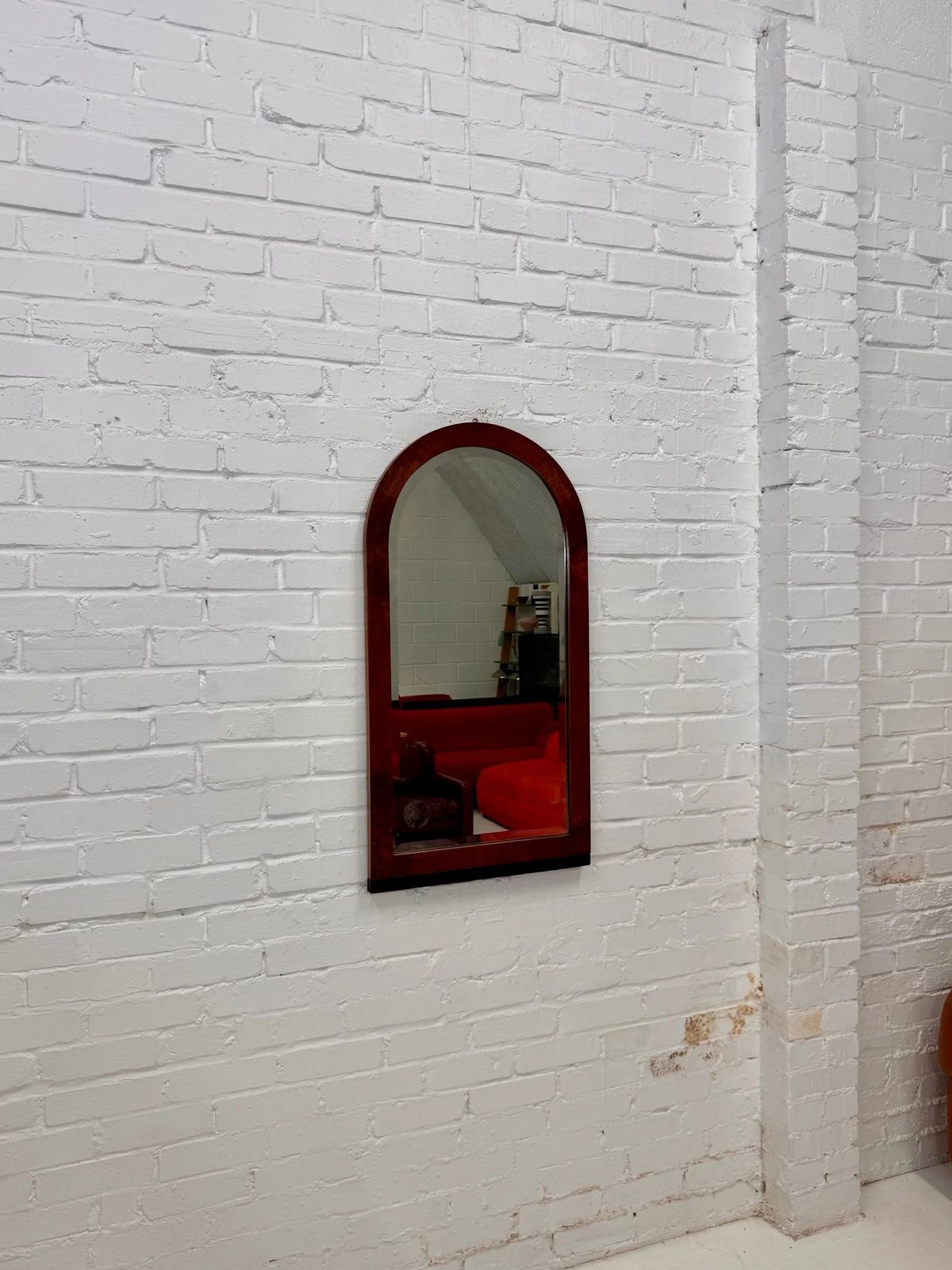 1940s Italian Art Deco Arched Wall Mirror photo furniture