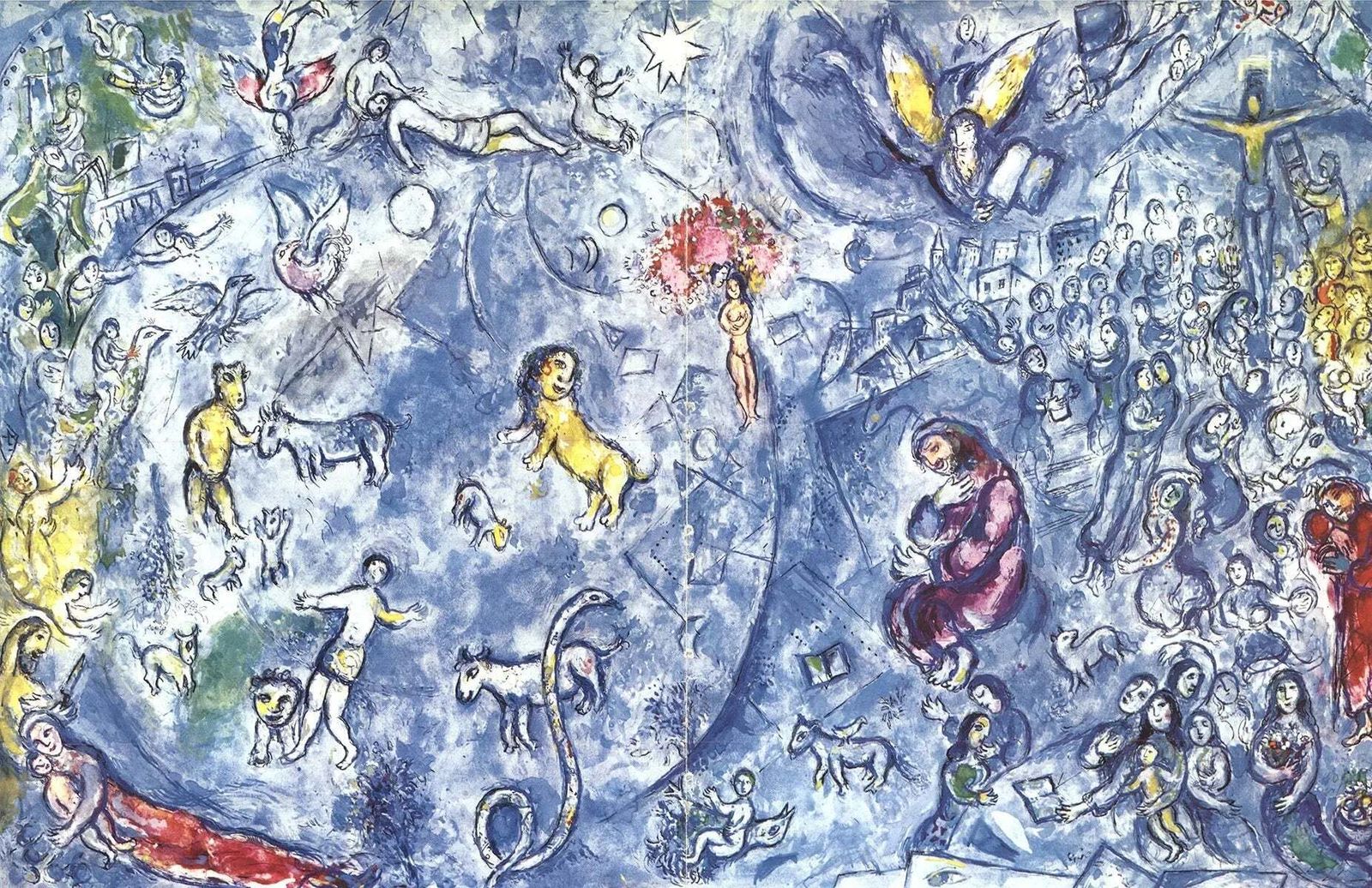 Marc Chagall Maquette Pour Le Vitrail La Paix lithografische print photo furniture