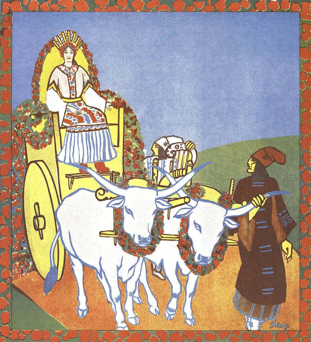 Affiche lithographique d'exposition Art Nouveau hongrois, Nordjyllands Kunstmuseum, 1975 photo furniture