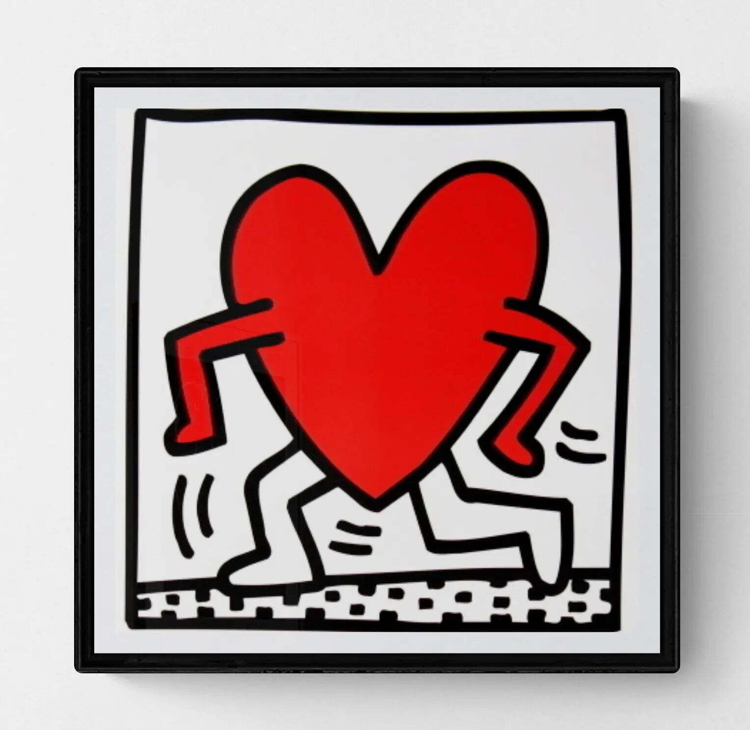 Lithographie offset encadrée Keith Haring Untitled 1984, affiche Pop Art