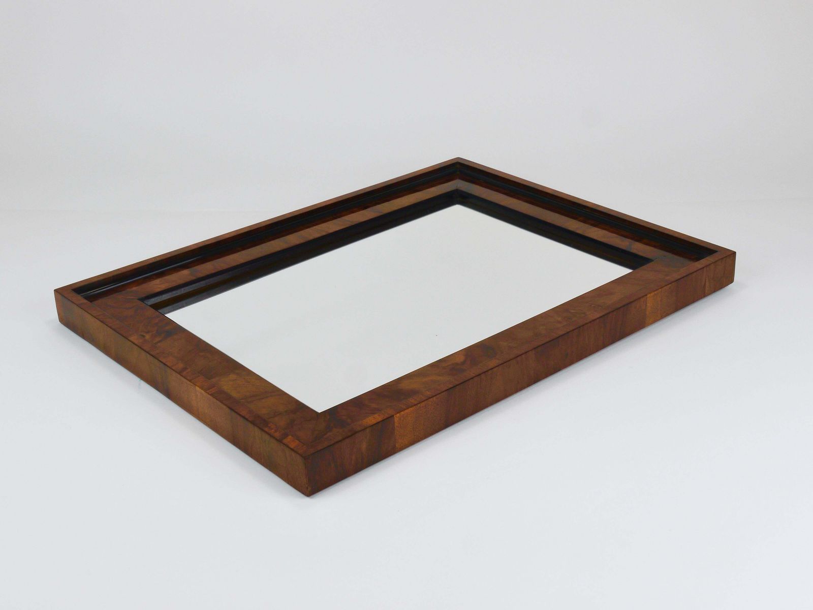 Square Biedermeier Antique 19th Century Walnut Wall Mirror, Vienna, 1850s photo Home Decor