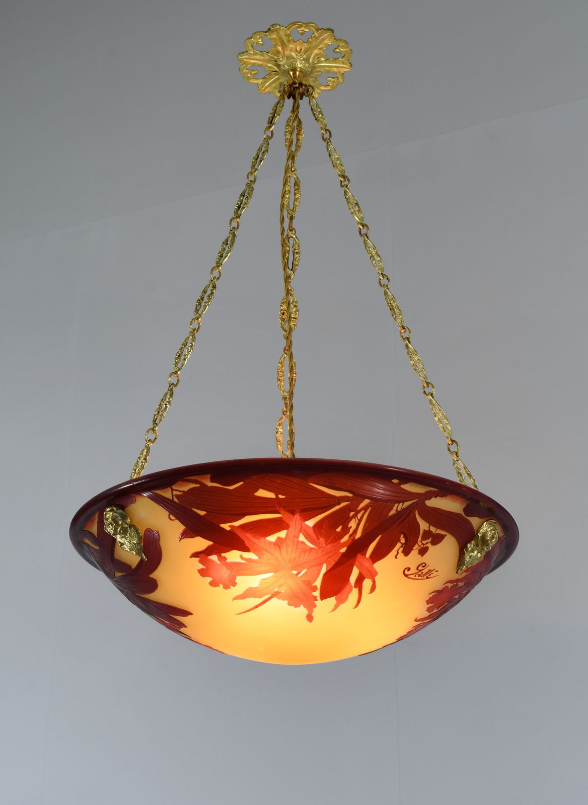 French Art Deco Cameo Pendant Light By Gallé 1920s France photo furniture