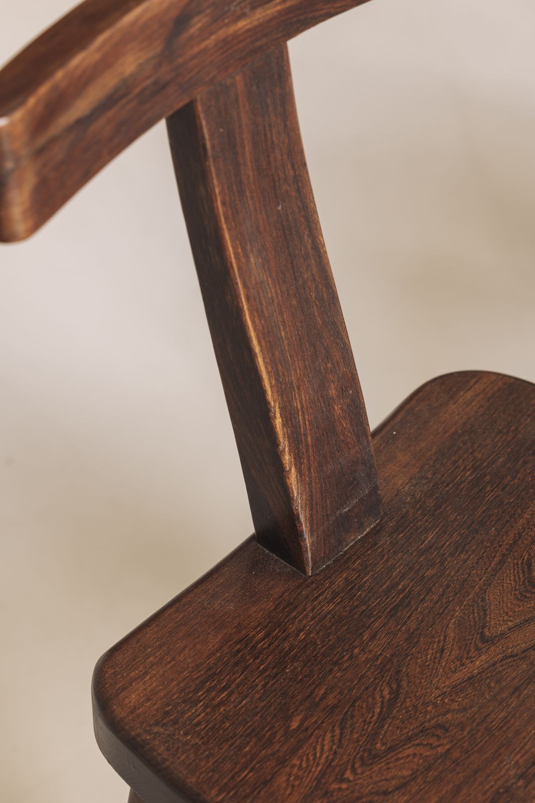 8000.0 Large Set Of 8 Brutalist Wooden T Chairs By Aranjou, France 1960s. photo