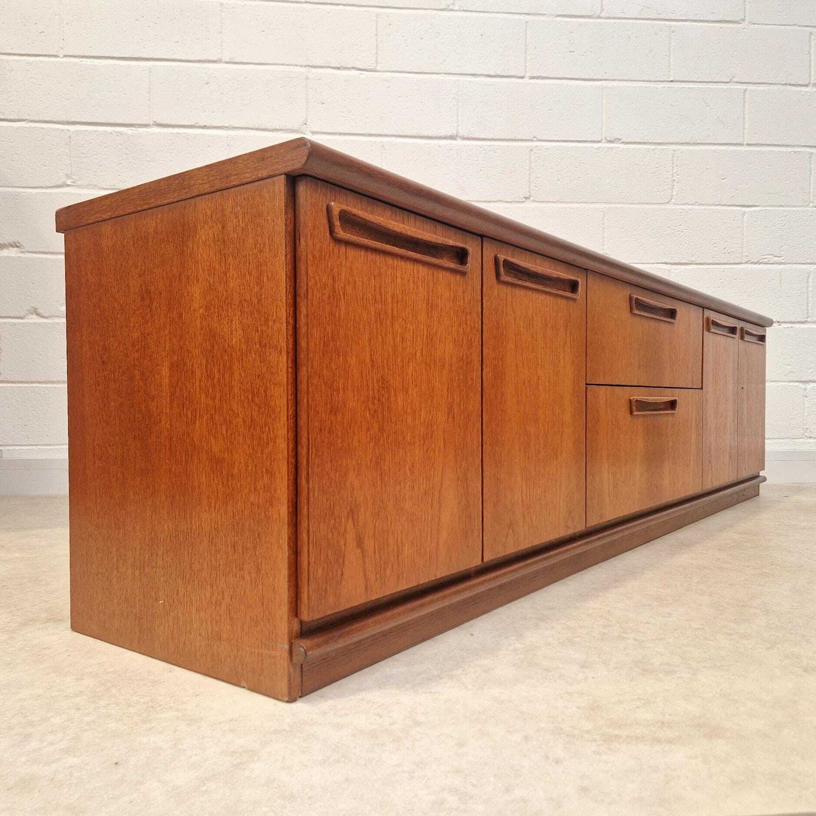 Meredew Vintage Mid Century Danish Design Medium Teak Long Sideboard Buffet Credenza Pg225 photo furniture