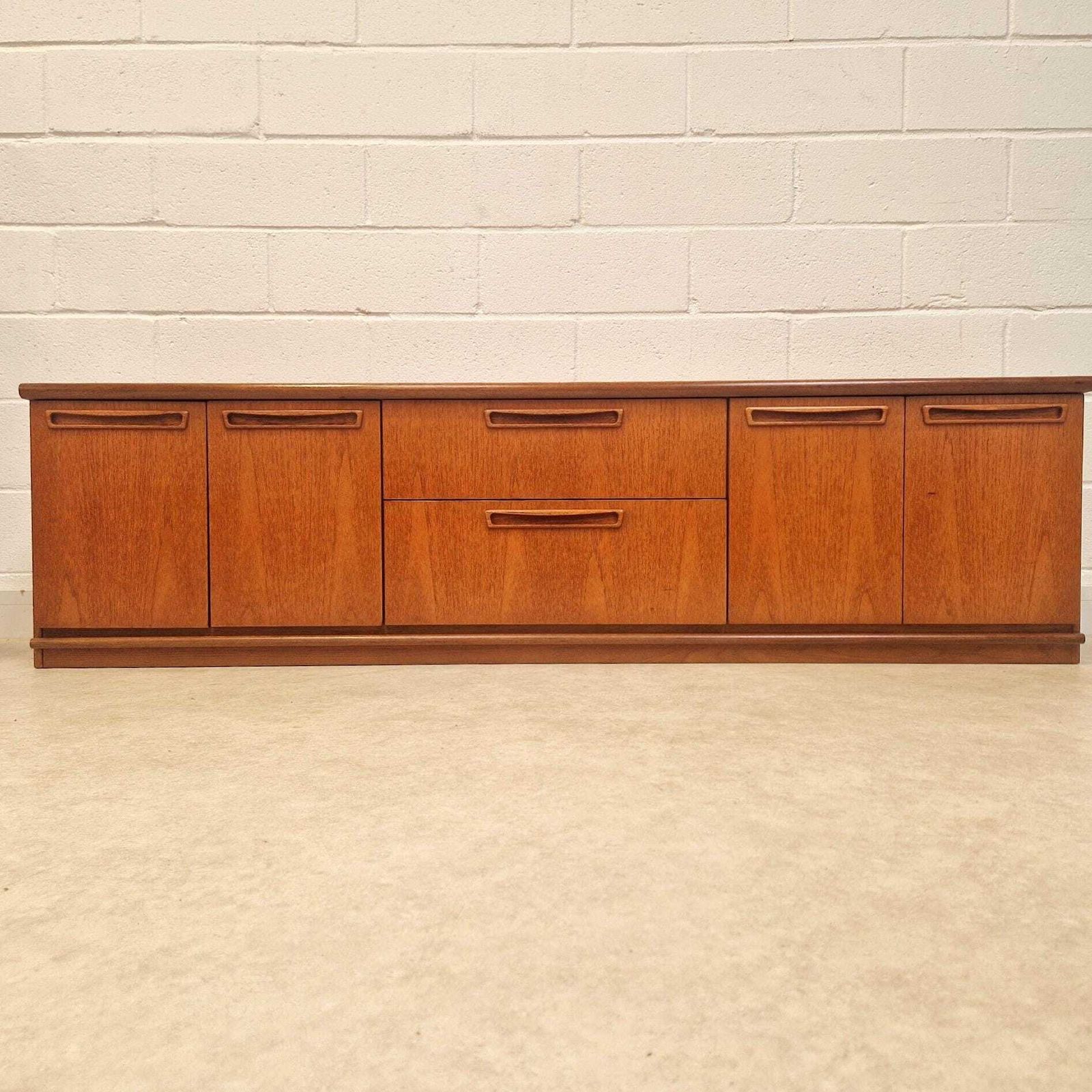 Meredew Vintage Mid Century Danish Design Medium Teak Long Sideboard Buffet Credenza Pg225 photo for sale