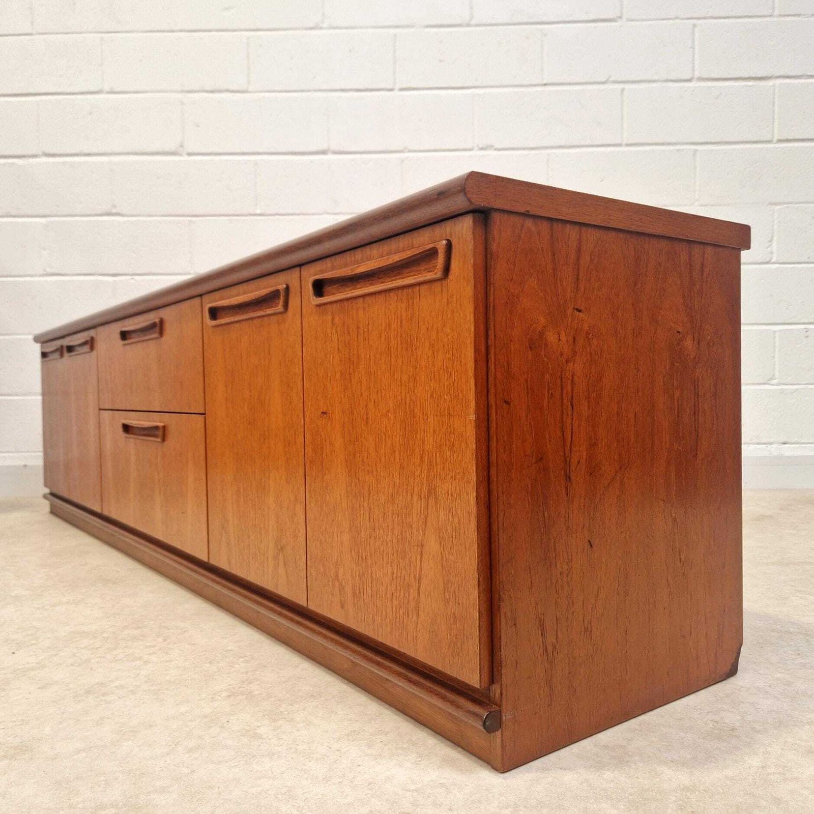 Meredew Vintage Mid Century Danish Design Medium Teak Long Sideboard Buffet Credenza Pg225 photo Furniture