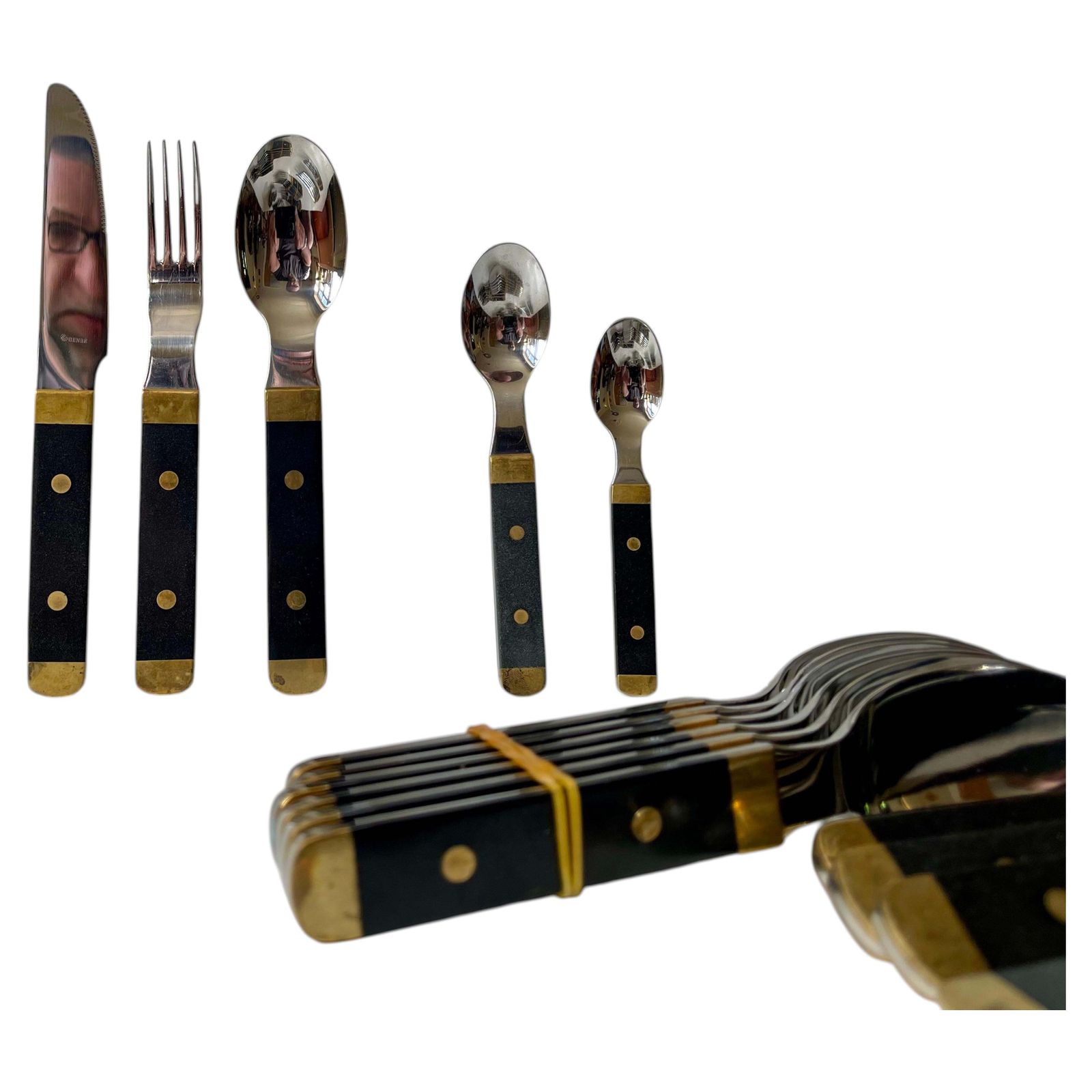 Ménagère mid-century suédoise Viktor par Gense, années 1970, lot de 47 pièces
