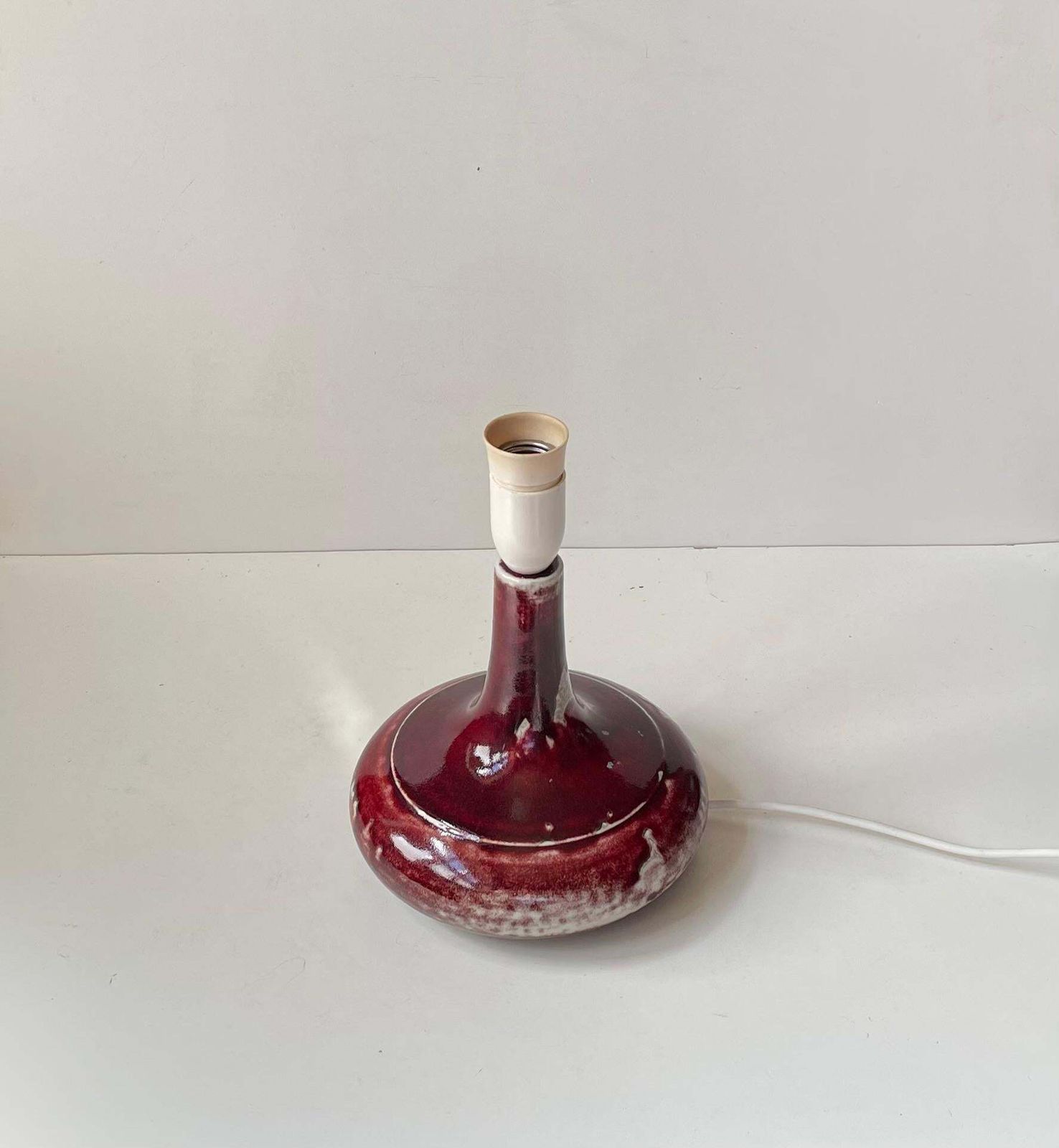 Mid Century Oxblood Glazed Stoneware Table Lamp By Desiree & Le Klint, 1960s photo vintage