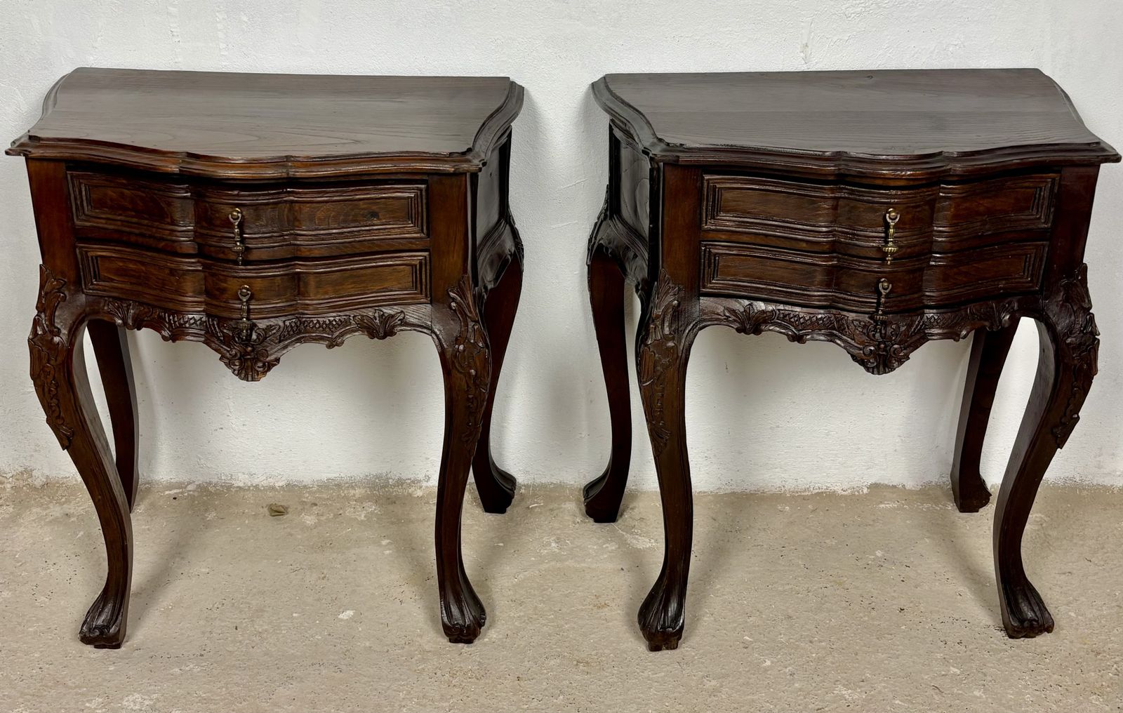 Pair Of French Louis XV Style Nightstands, Mid 20th Century photo furniture