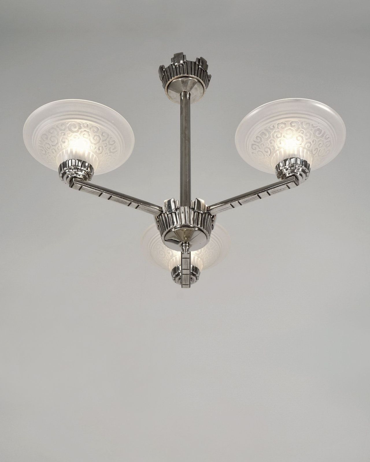French Art Deco Chandelier By Muller Freres