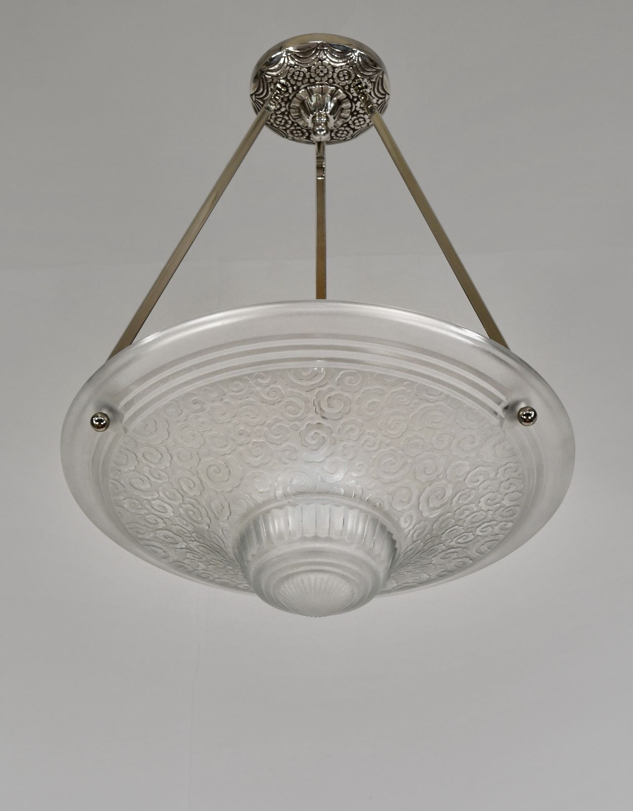 Franse art deco plafondlamp uit 1930 van Muller Frères - 3 beschikbaar photo Verlichting