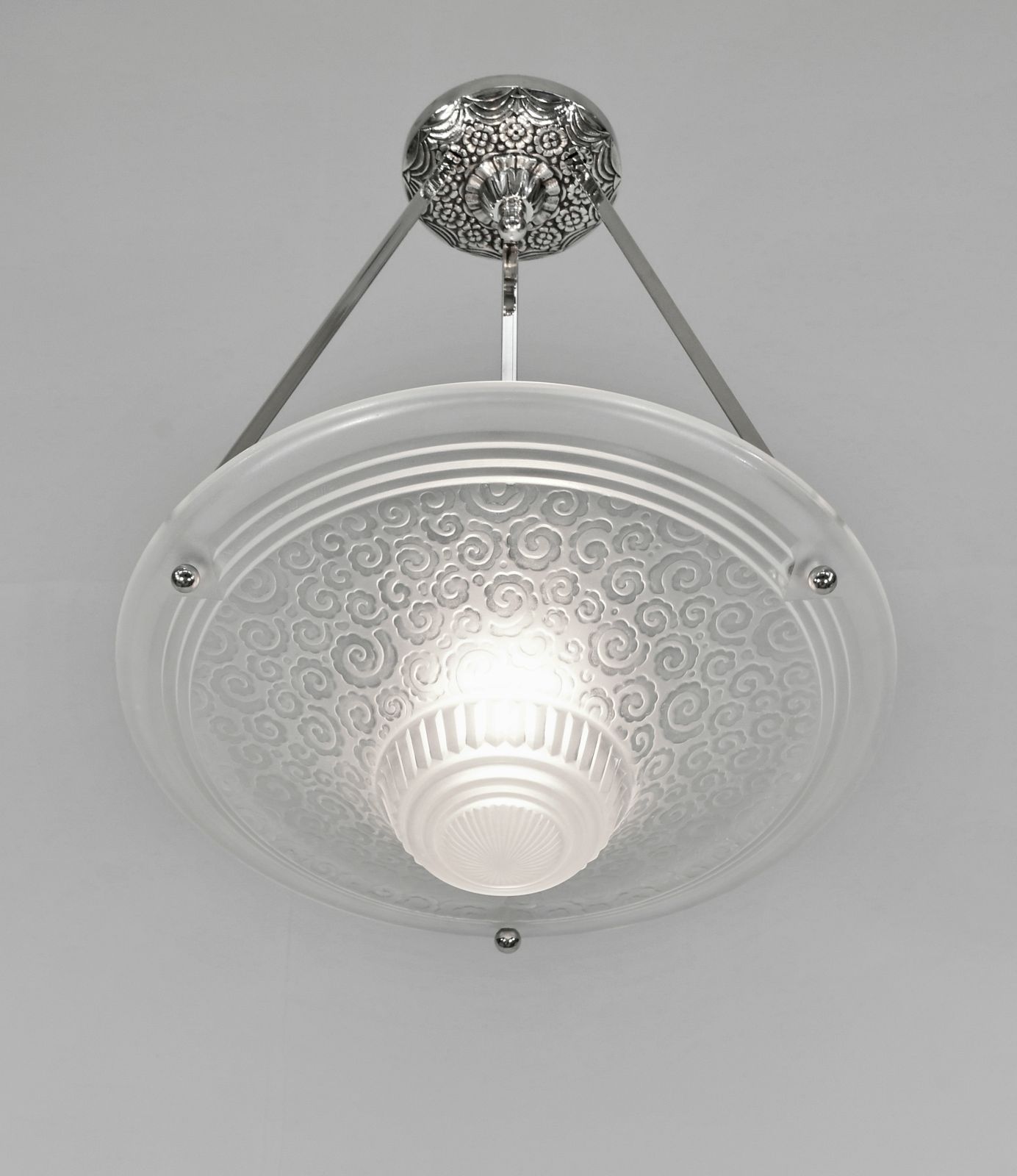 Franse art deco plafondlamp uit 1930 van Muller Frères - 3 beschikbaar photo 2500.0