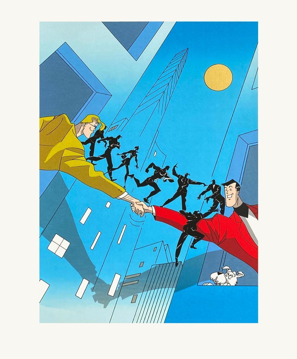Collectif Bd Zeefdruk La Poignée De Mains Par Fernand Zacot 1995