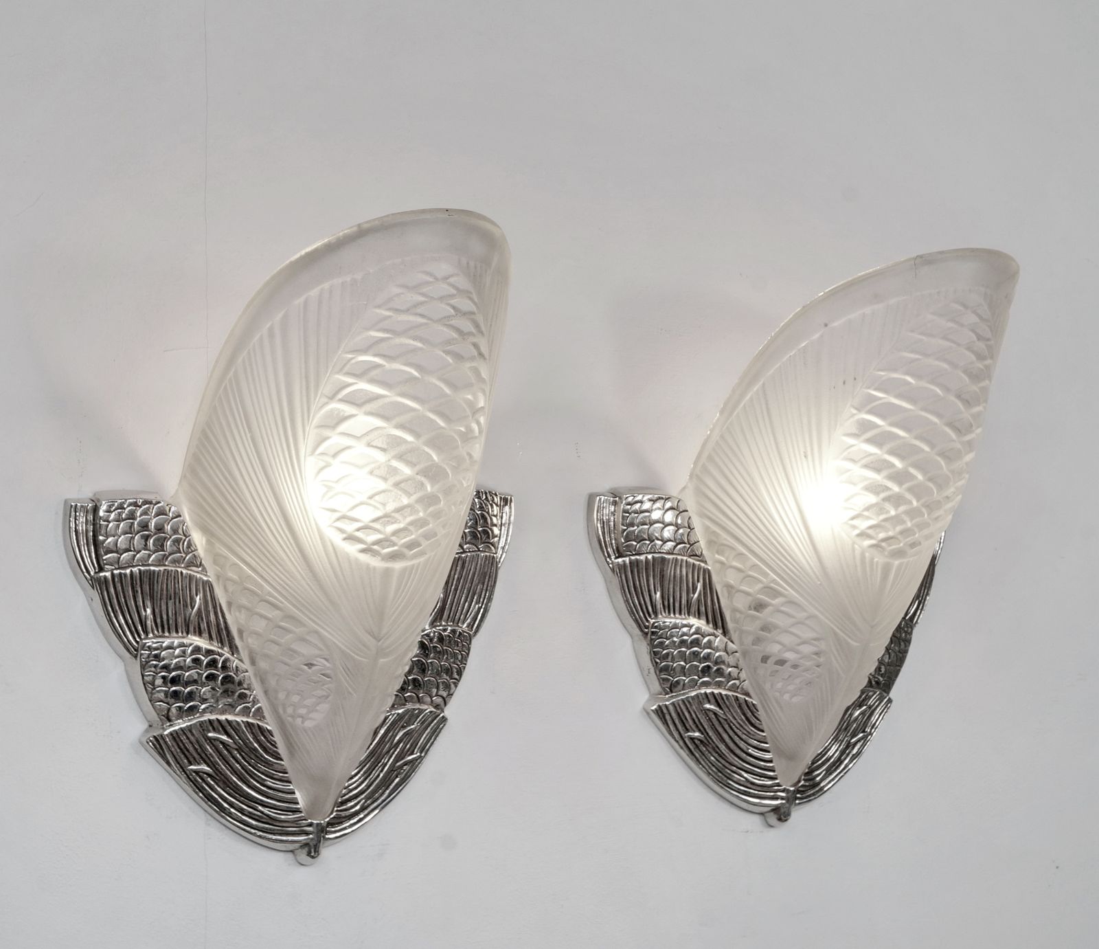 A Pair Of 1925 French Art Deco Wall Lights By Degue , 2 Pairs Available photo furniture