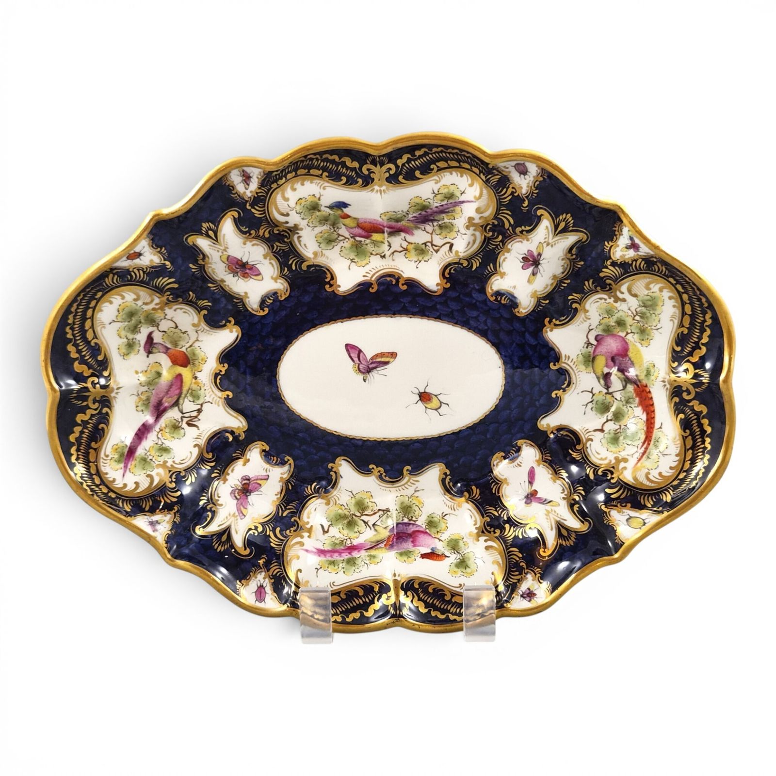 Edwardiaans Royal Worcester Blue Scale porseleinen schaal, 1901