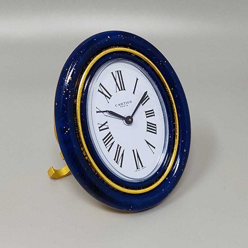1980s Gorgeous Cartier Alarm Clock Pendulette Lapis Lazuli. Made In Swiss photo Home Decor
