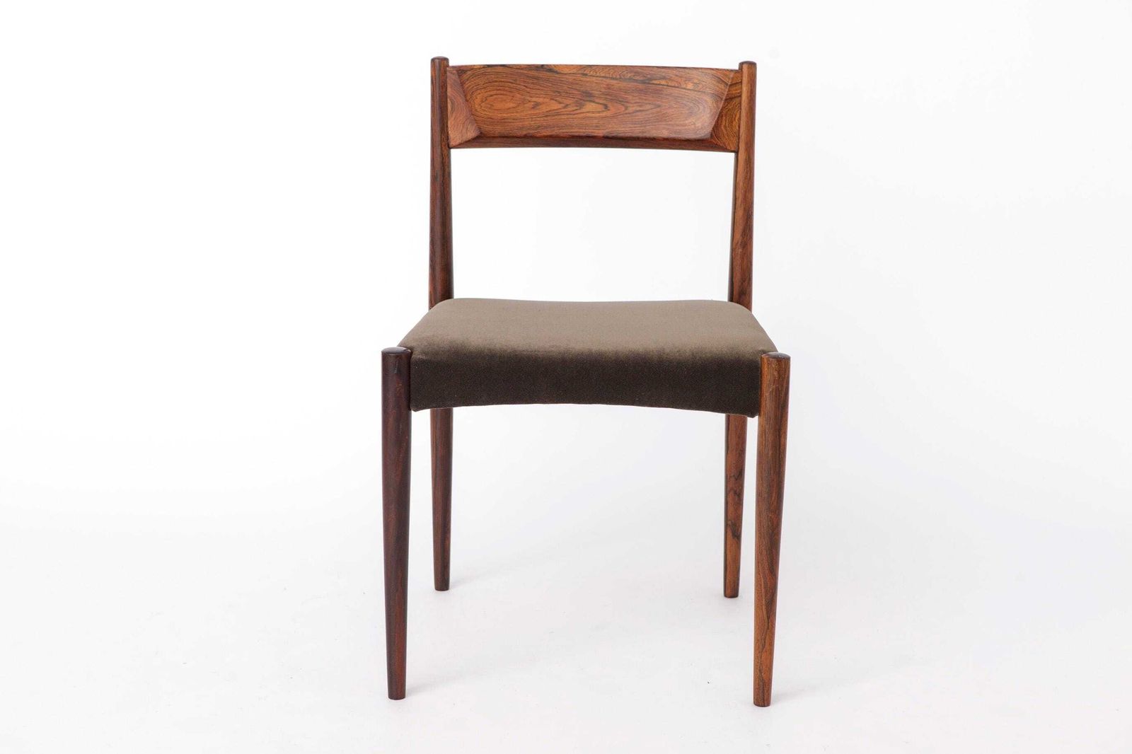 Set Of 3 Vintage Rosewood Dining Chairs, 1960s Mid Century Modern Chairs, Restored Wooden Chairs, Upholstered Seats photo furniture
