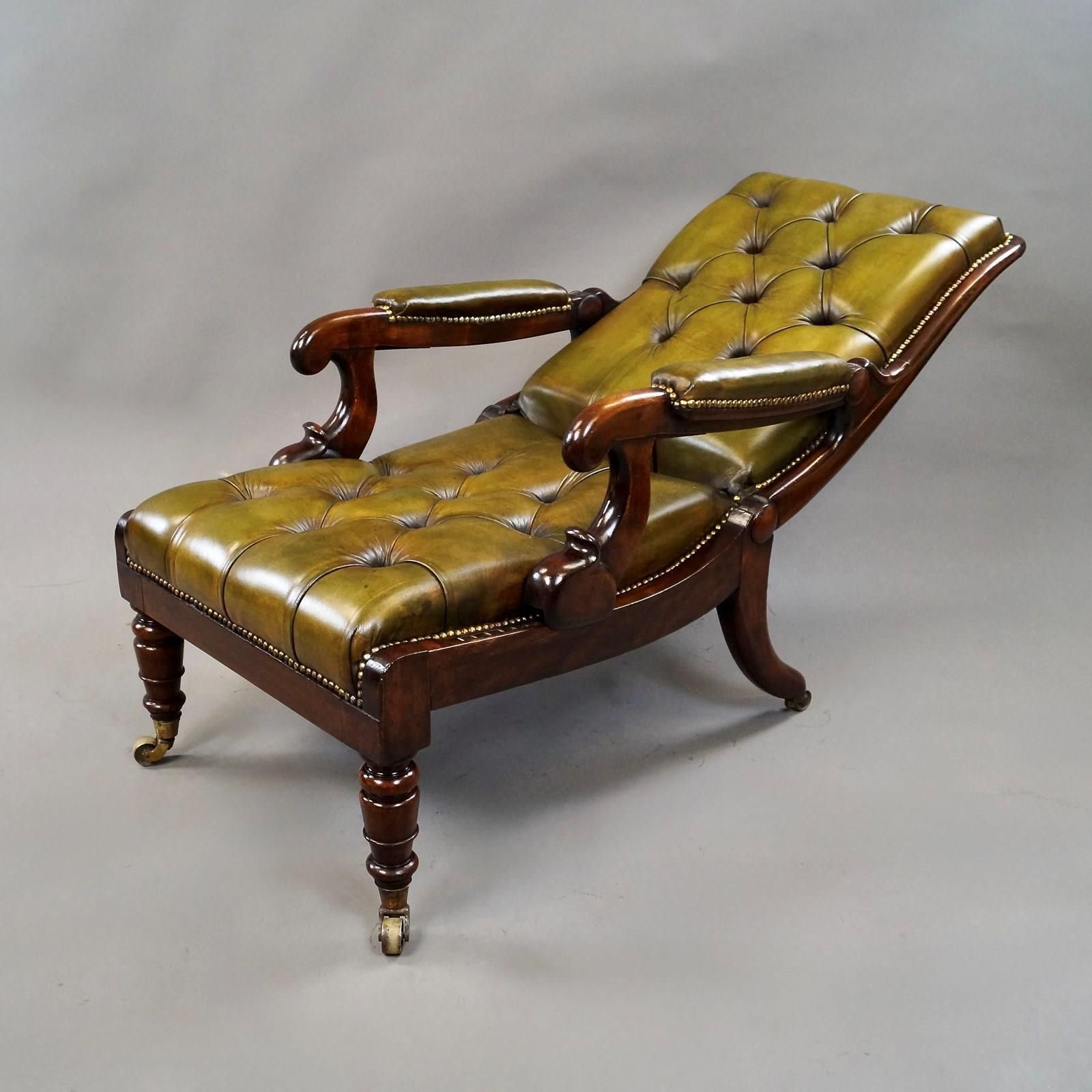 A William IV Button Leather Reclining Chair photo Furniture