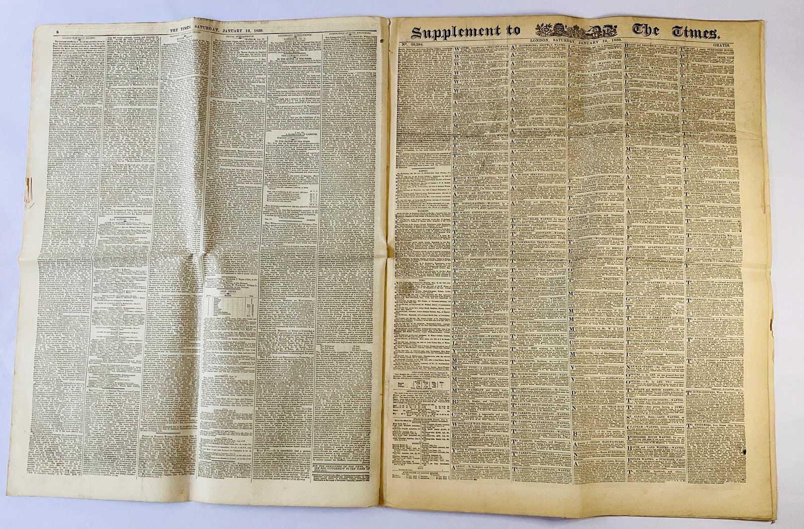 Editie 1850 van 'The Times' - Twee gebonden nummers met volledige supplementen photo Woonaccessoires