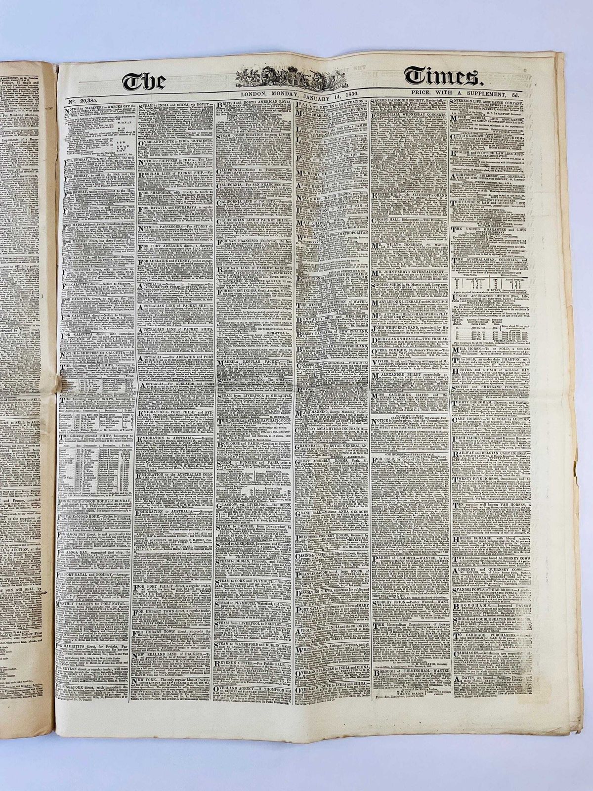 Editie 1850 van 'The Times' - Twee gebonden nummers met volledige supplementen photo 85.0