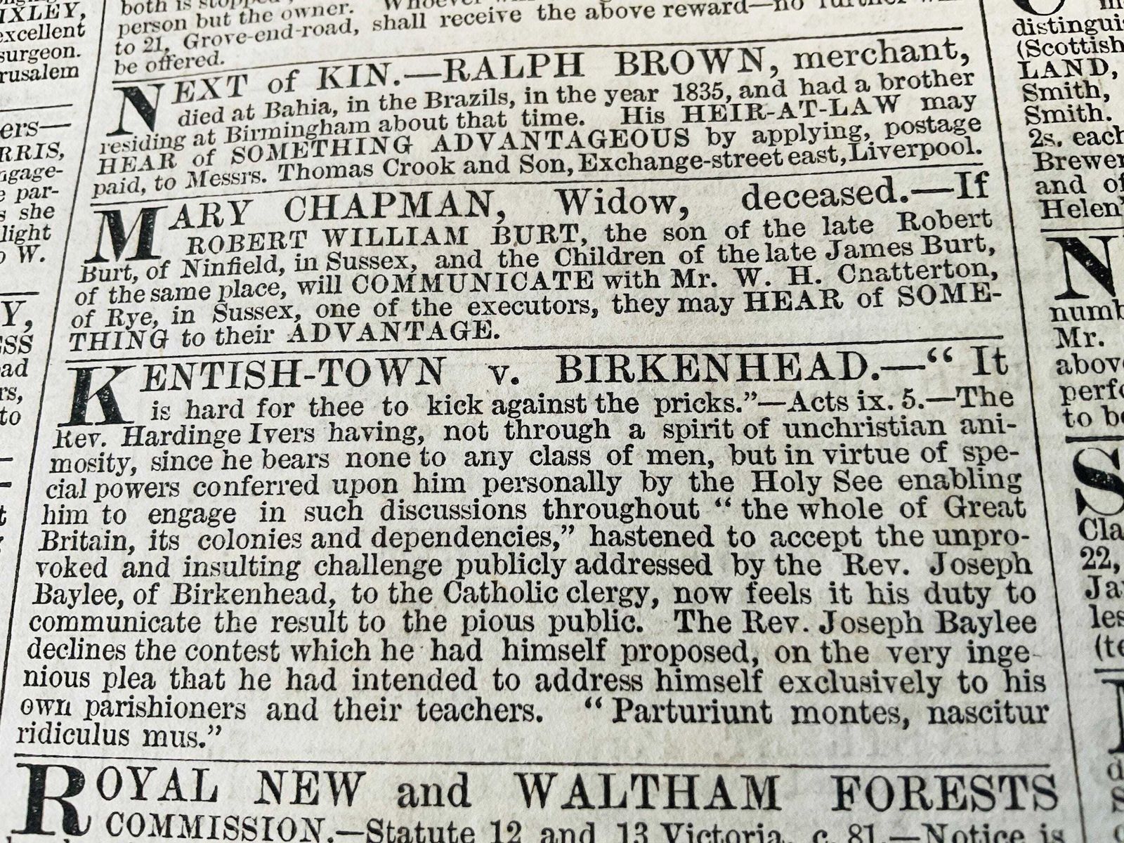 photo for sale Original 1850 Edition Sof 'The Times' Newspaper – Two Issue Bound Set With Complete Supplements