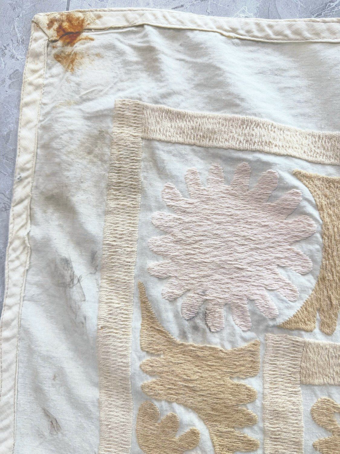Handgemaakte Bukhara Suzani Textiel Wanddecoratie 128 x 139 cm photo Textiel