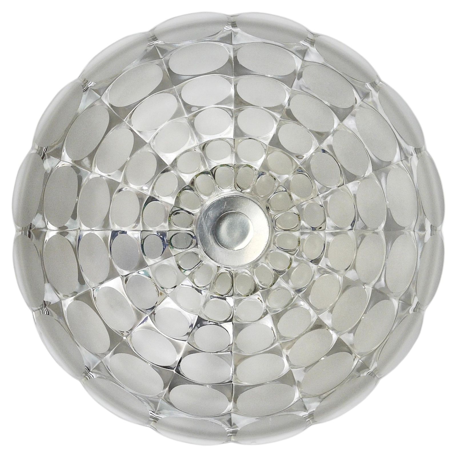 Peill & Putzler Grote Ronde Op Art Glazen Wandlamp, 1970s