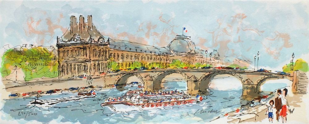 Urbain Huchet Gesigneerde Lithografie Suite Paris I 1995