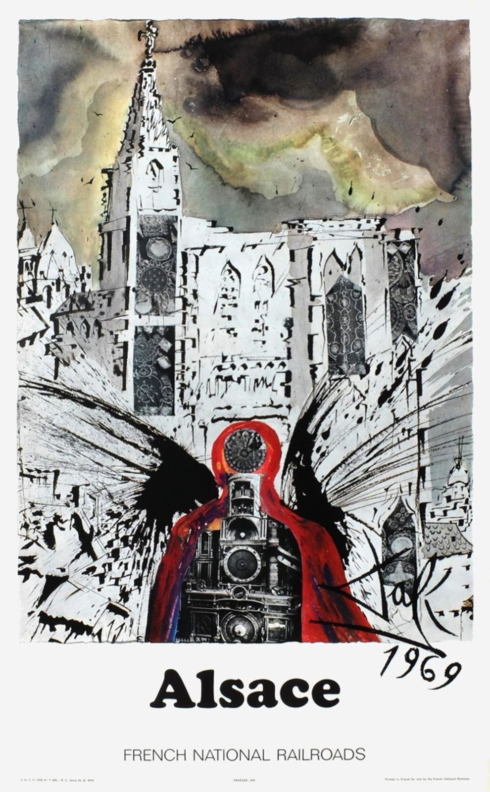 Salvador Dali Poster Sncf   French National Railroads   Alsace (Small) 1970