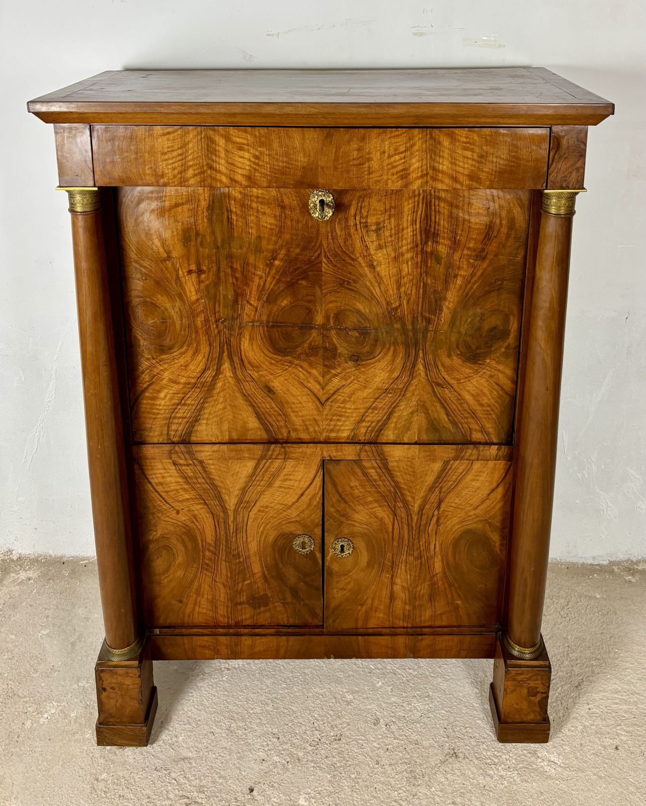 Grote Franse Empire secretaire abattant in walnoot, begin 20e eeuw photo furniture