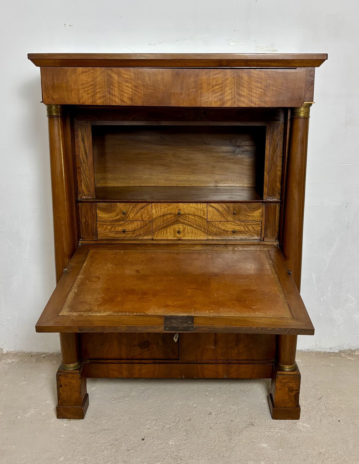 Grote Franse Empire secretaire abattant in walnoot, begin 20e eeuw photo vinterior
