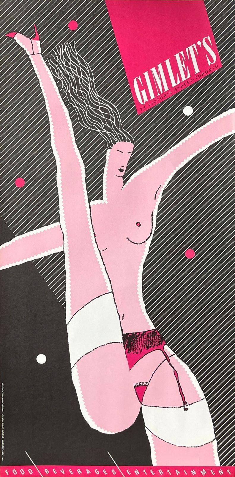 Jeff Jackson Poster Gimlet's Toronto   Food   Beverages   Entertainment 1980