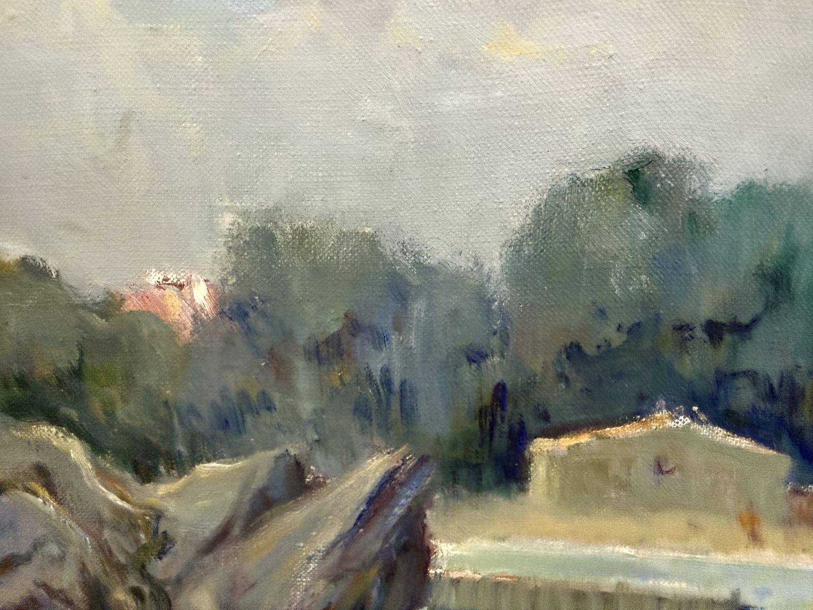 Antonio Sala Herrero, Crique méditerranéenne tranquille avec barque, Cadaqués, peinture à l'huile côtière, art espagnol, années 1980 photo vinterior