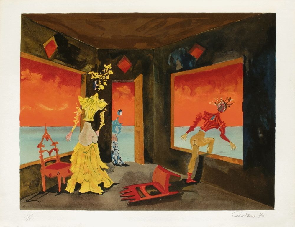 Lucien Coutaud Gesigneerde Lithografie Il Partait 1976