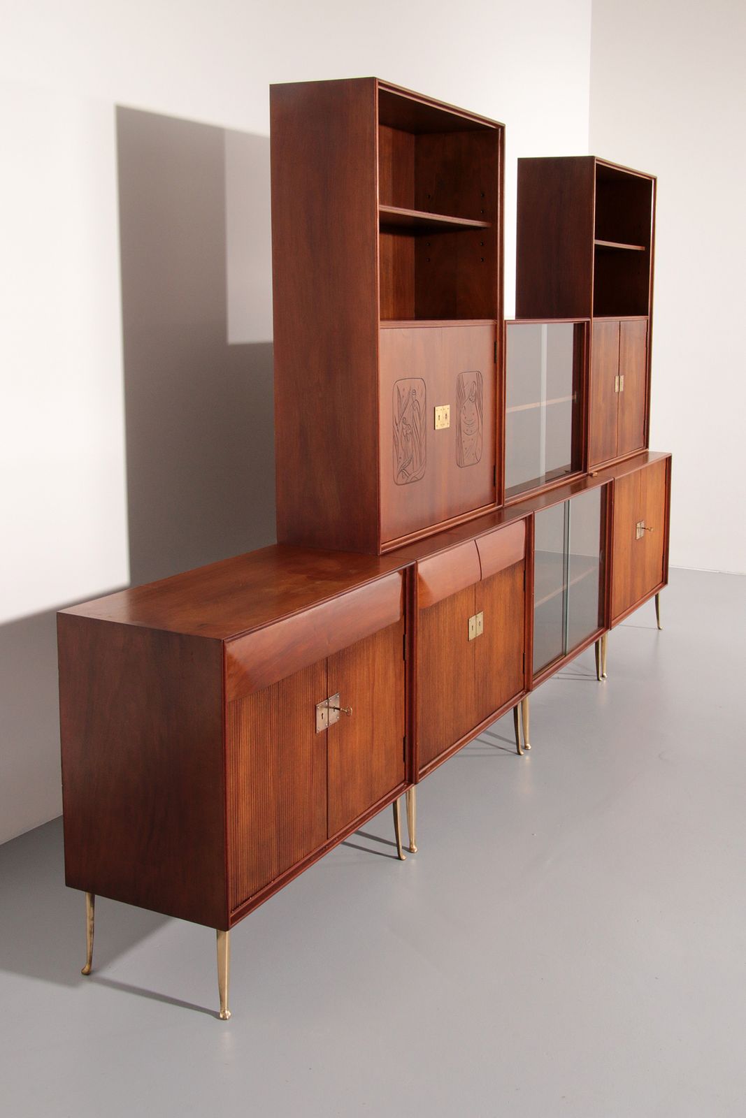photo for sale Italian Mid Century Modular Wall System – Attributed To The Circle Of Ico Parisi / Vittorio Dassi